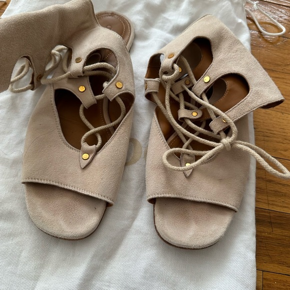 CHLOE SUEDE GLADIATOR SANDALS - Picture 10 of 12